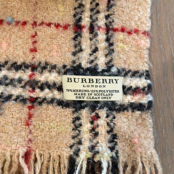 Burberry London Plaid Wool Blend Scarf - Picture 2 of 2